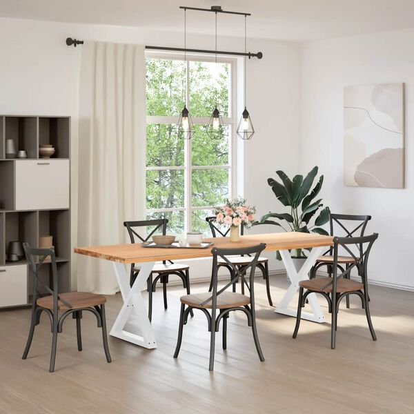 vidaXL Esstisch Beine 2 St&uuml;ck Wei&szlig; 80x(72-73,3) cm Stahl