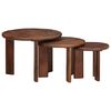 vidaXL Nesting-Couchtische 3 pcs Dunkelbraun Massivholz Mango