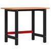 vidaXL Werkbank 100x60x81,5 cm Massivholz Buche Rechteckig