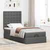 vidaXL Ottoman-Bett mit Matratze Dunkelgrau 80x200 cm Stoff