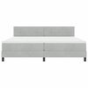 vidaXL Boxspringbett mit Matratze Hellgrau 200 x 200 cm Samt
