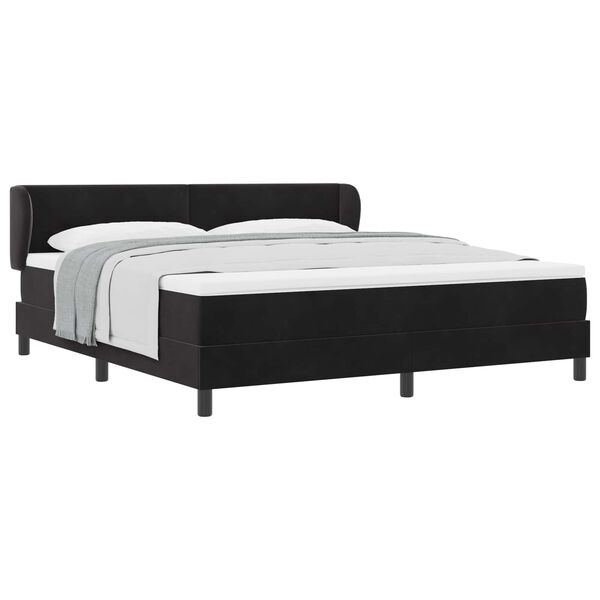 vidaXL Boxspringbett mit Kopfteil Schwarz 180 x 200 cm Samt