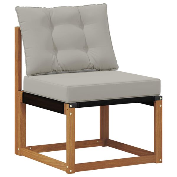 vidaXL Outdoor-Sofagarnitur mit Kissen 3 pcs Nat&uuml;rlich und Hellgrau