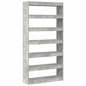 vidaXL B&uuml;cherregal 6 Ebenen 100 x 30 x 198 cm Holzwerkstoff Betongrau