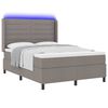 vidaXL LED Boxspringbett mit Matratze Taupe 160 x 200 cm Stoff