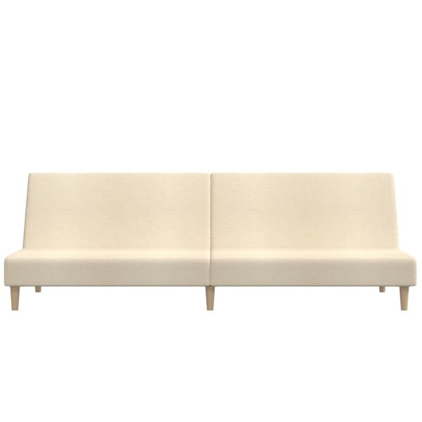 vidaXL Schlafsofa 2-Sitzer Creme Stoff