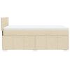 vidaXL Boxspringbett mit Matratze Creme 90x200 cm Stoff