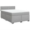 vidaXL Boxspringbett mit Matratze Hellgrau 140x200 cm Stoff