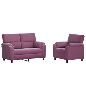 vidaXL Sofa-Set 2 pcs Lila Samt
