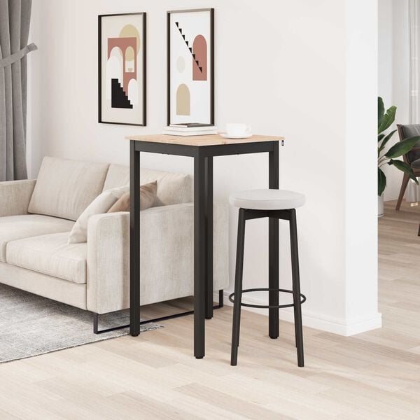 vidaXL Bartisch Natur 60 x 60 x 105 cm Massives Kiefernholz