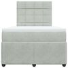 vidaXL Boxspringbett mit Matratze Hellgrau 120x200 cm Samt