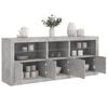 vidaXL Sideboard mit LED-Leuchten Betongrau 162x37x67 cm