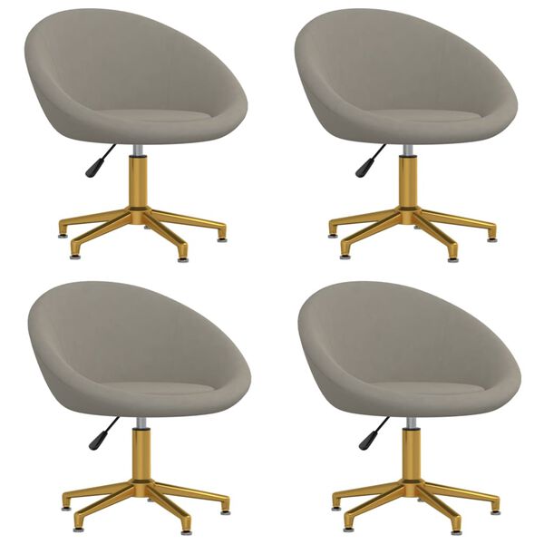 vidaXL Esszimmerst&uuml;hle 4 Stk. Hellgrau Samt