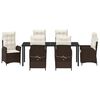vidaXL Garten Essgruppe mit Kissen 7 pcs Braun Poly-Rattan