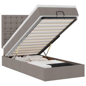 vidaXL Ottoman-Bett mit Matratze Taupe 90x190 cm Stoff