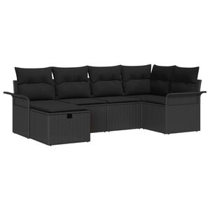 vidaXL Gartensofa-set 6 stk. Schwarz Poly-Rattan