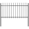 vidaXL Gartenzaun mit Speerspitze Stahl 181 x 100 cm Schwarz