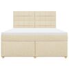 vidaXL Boxspringbett mit Matratze Creme 180x200 cm Stoff