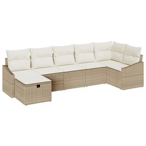 vidaXL Sofa Set 7 stk. Poly-Rattan