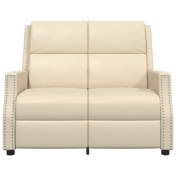 vidaXL Relaxsofa 2-Sitzer Creme Kunstleder