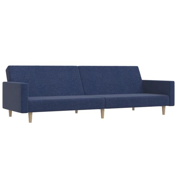vidaXL Schlafsofa 2-Sitzer Blau Stoff