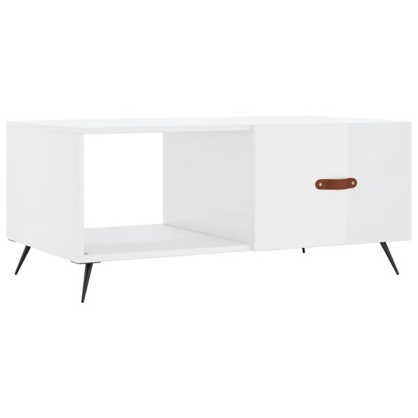 vidaXL Couchtisch Hochglanz-Weiß 90x50x40 cm Holzwerkstoff
