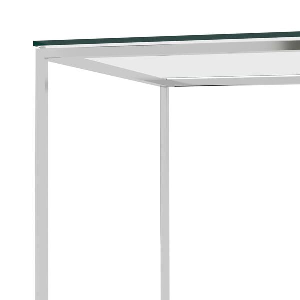 vidaXL Couchtisch Silbern 120x60x45 cm Edelstahl und Glas