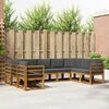 vidaXL Outdoor-Sofagarnitur mit Kissen 9 pcs Natur und Anthrazit