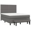 vidaXL Boxspringbett mit Matratze Grau 140x200 cm Kunstleder