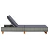 vidaXL Sonnenliege mit Auflage Poly Rattan Grau