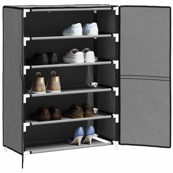vidaXL Schuhschrank Grau 60x28x90 cm Stoff
