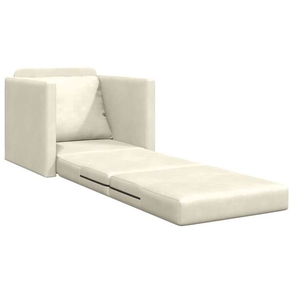 vidaXL Schlafsofa 60cm Creme Samt