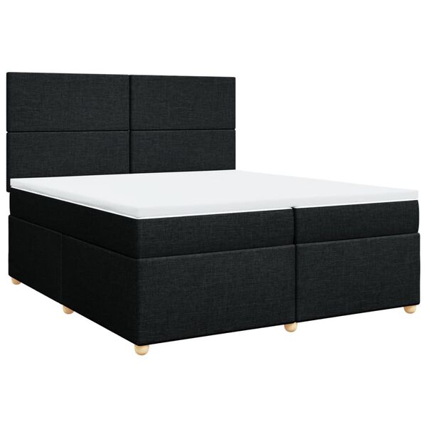 vidaXL Boxspringbett mit Matratze Schwarz 200x200 cm Stoff