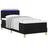 vidaXL LED Boxspringbett mit Matratze Schwarz 90 x 190 cm Stoff