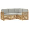 vidaXL Outdoor-Sofagarnitur 4 pcs Wei&szlig; und Hellgrau