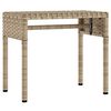 vidaXL Sonnenliege mit Dach und Tisch Beige Poly Rattan