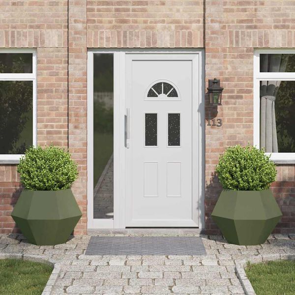 vidaXL Pflanzkübel 2 pcs Olive Grün 75 x 75 x 60 cm Stahl