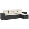 vidaXL 5-tlg. Garten-Sofagarnitur mit Kissen Schwarz Poly Rattan