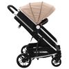 vidaXL 2-in-1 Buggy/Kinderwagen Taupe und Schwarz Aluminium