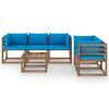 vidaXL 6-tlg. Garten-Lounge-Set mit Hellblauen Kissen