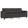 vidaXL 3-Sitzer-Sofa mit Hocker Dunkelgrau 180 cm Mikrofasergewebe