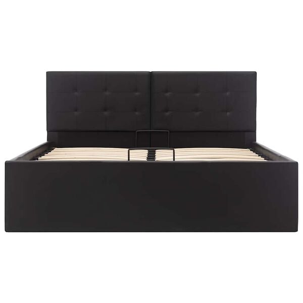 vidaXL Stauraumbett Hydraulisch Schwarz Kunstleder 120&times;200 cm