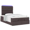 vidaXL Ottoman-Bett mit Matratze & LEDs Dunkelbraun 120x200 cm Stoff