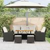 vidaXL 6-tlg. Garten-Sofagarnitur mit Kissen Schwarz Poly Rattan