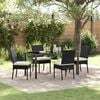 vidaXL Garten Essgruppe 5 pcs Schwarz Pulverbeschichteter Stahl