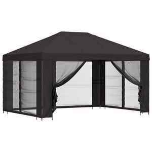 vidaXL Garten Pavillon mit Seitenw&auml;nden 4 x 3 m Anthrazit