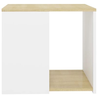 vidaXL Beistelltisch Sonoma-Eiche Weiß 50x50x45 cm Holzwerkstoff