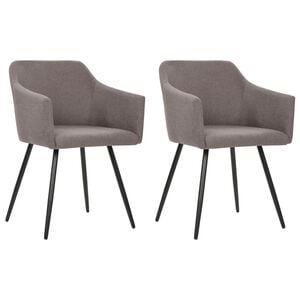 vidaXL Esszimmerst&uuml;hle 2 Stk. Taupe Stoff