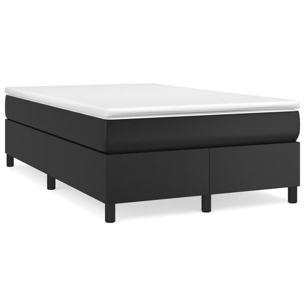 vidaXL Boxspringbett mit Matratze Schwarz 120x200 cm Kunstleder