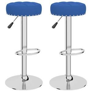 vidaXL Barhocker 2 Stk. Blau Stoff
